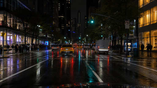 Rainy downtown night preview