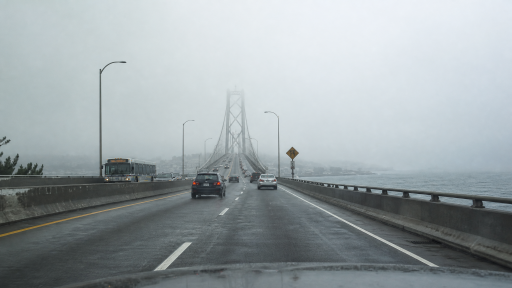 Foggy coastal bridge preview